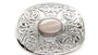 Celtic Pink M O P Stone Silver Brooch