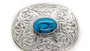 Celtic Torquoise Stone Silver Brooch