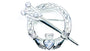 Claddagh Brooch Silver with White Cubic Zirconia Stone