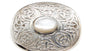 Celtic White M O P Stone Silver Brooch