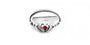Claddagh Brooch Silver with Garnet Cubic Zirconia Stone