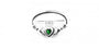 Claddagh Brooch Silver with Emerald Cubic Zirconia