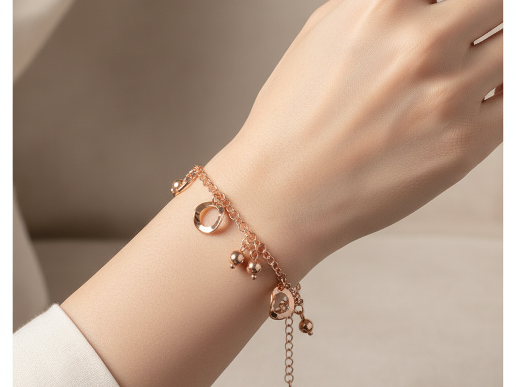 Silver with Rose Gold Plate  Bracelet.