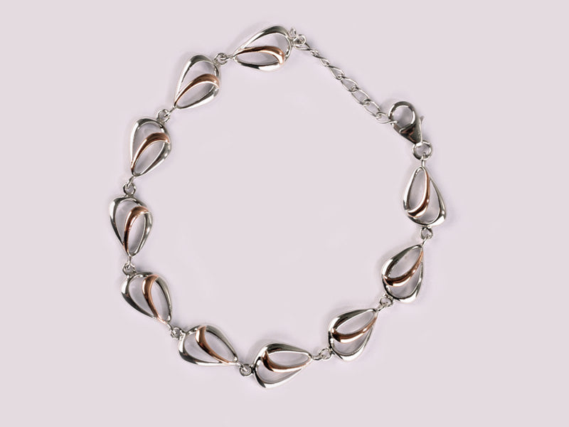 Silver with Rose Gold Plate Bracelet