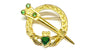 Tara Gold Plated Silver Brooch  with Emerald Cubic Zirconia Stone