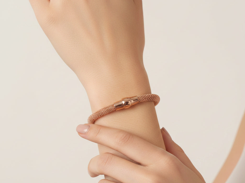 Silver with Rose Gold Plate  Bracelet