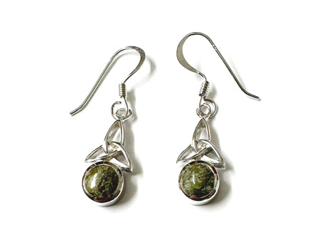 Connemara Marble Silver Trinity Knot Earring