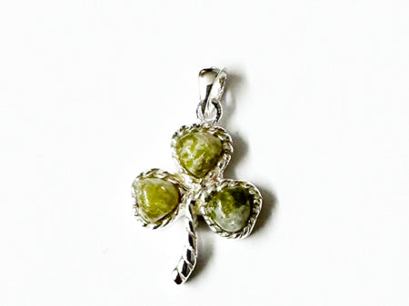 Connemara Marble Silver Shamrock Pendant