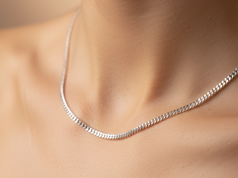 SILVER CURB CHAIN
