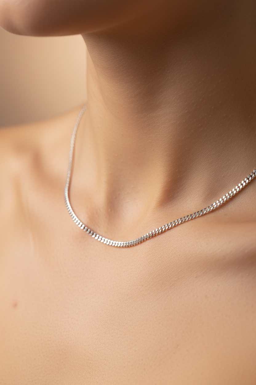 SILVER CURB CHAIN