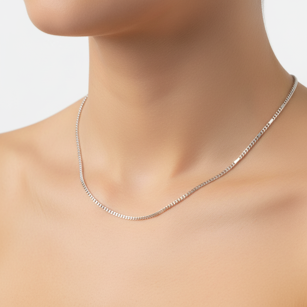 SILVER CURB CHAIN