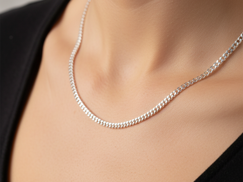 SILVER CURB CHAIN