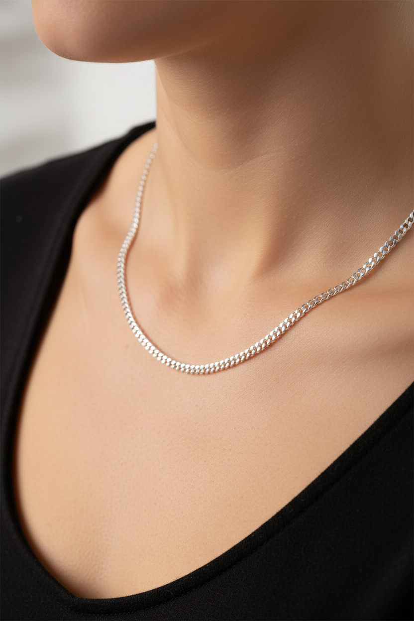 SILVER CURB CHAIN