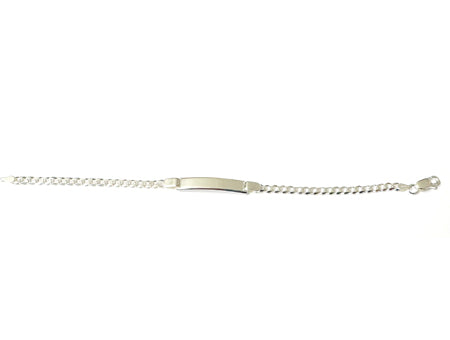 Silver ID Curb Kids Bracelet