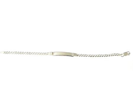 Silver Id Curb Kids Bracelet