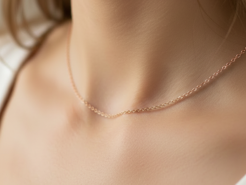Rose Gold Plated Silver Oval Belcher Chain