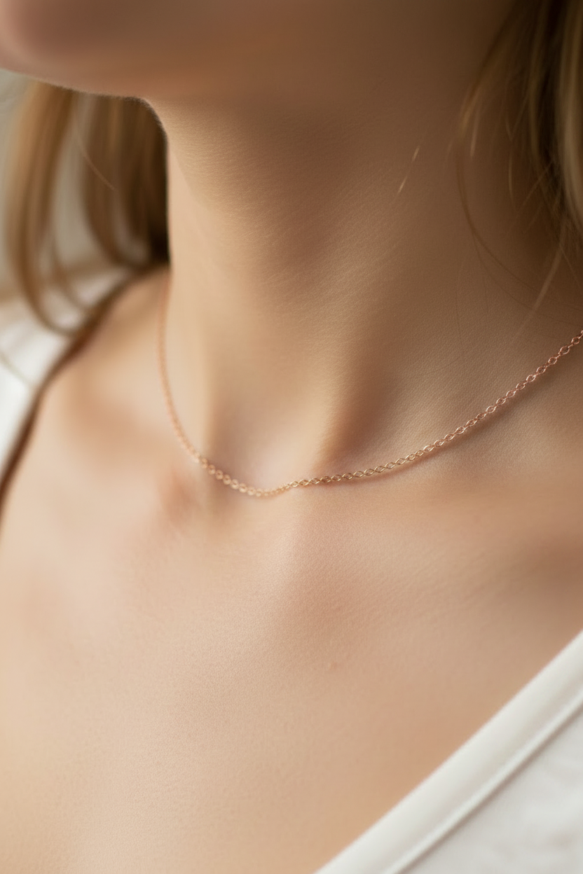 Rose Gold Plated Silver Oval Belcher Chain