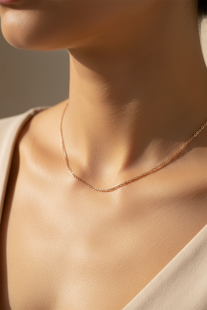 Rose Gold Plated Silver Medium Weight Oval Belcher Chain