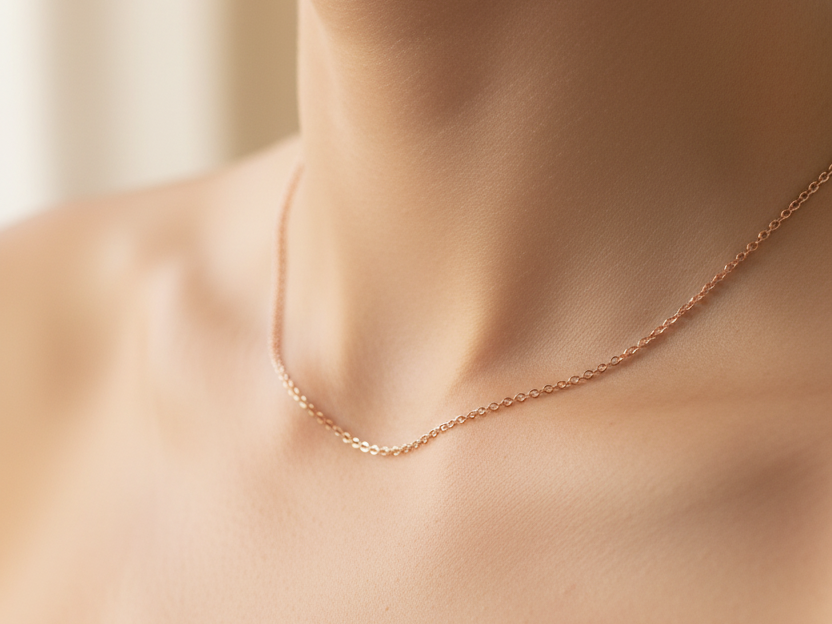 Rose Gold Plated Silver Oval Belcher Chain