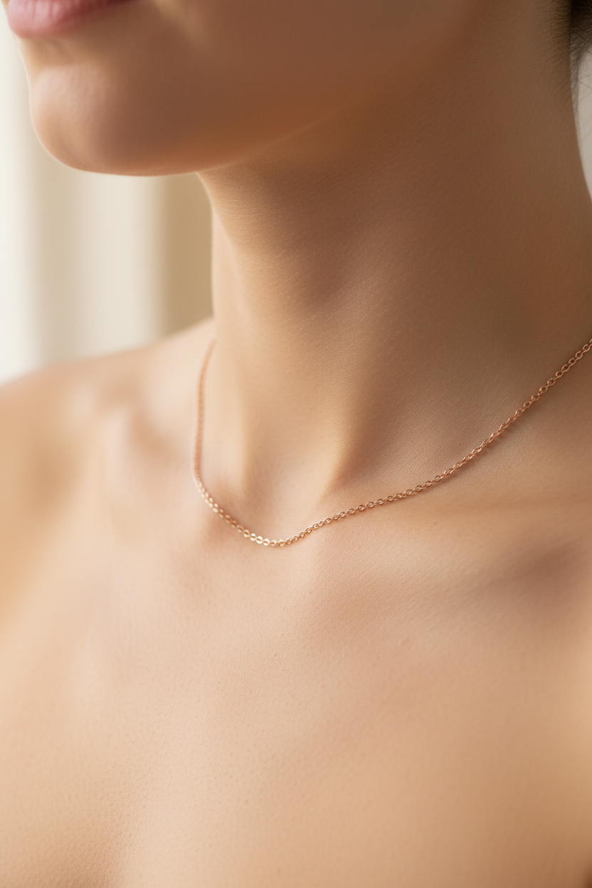 Rose Gold Plated Silver Oval Belcher Chain