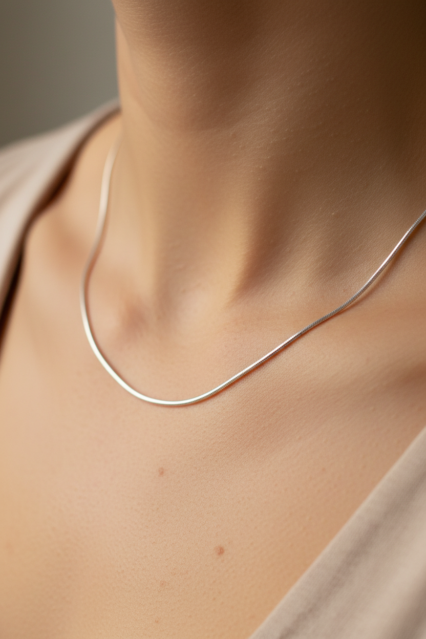 SILVER ROUND SNAKE CHAIN