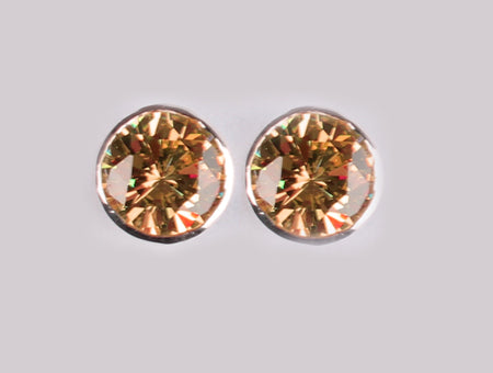Champagne Silver Cz Earring