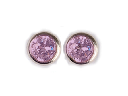 A Amethyst 4mm Cubic Zirconia Earring.