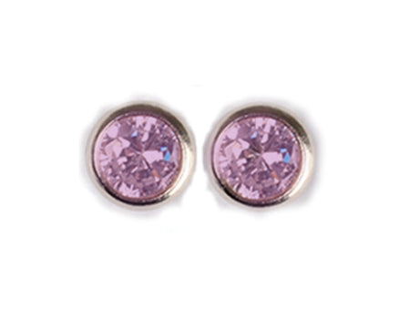 A Amethyst 4mm Cubic Zirconia Earring.