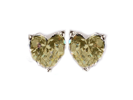 A Peridot 5mm Cubic Zirconia Earring.