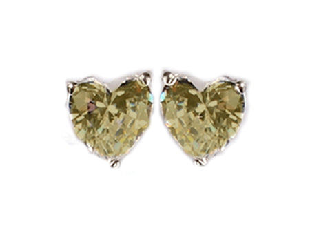 A Peridot 3mm Cubic Zirconia Earring.