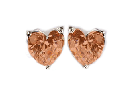 A Champagne 5mm Cubic Zirconia Earring.