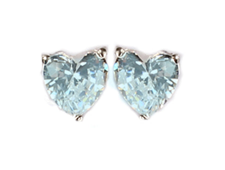 A Aquamarine 4mm Cubic Zirconia Earring.