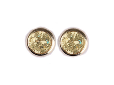 A Peridot 6mm Cubic Zirconia Earring.