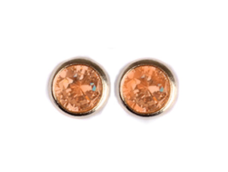 A Champagne 3mm Cubic Zirconia Earring.