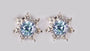 A Aquamarine & White Cubic Zirconia Earring