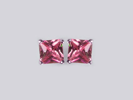A Pink Cubic Zirconia Earring 5mm x 5mm