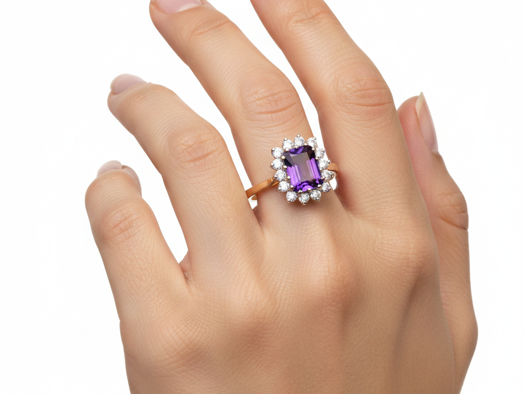 9ct Yellow Gold Cz Ring.