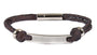 Leather Stainless Steel Bracelet BROWN