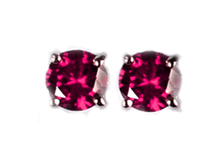 A Ruby 6mm Cubic Zirconia Earring