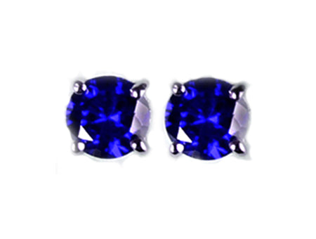 A Sapphire 6mm Cubic Zirconia Earring