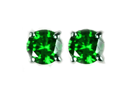 A Emerald 5mm Cubic Zirconia Earring