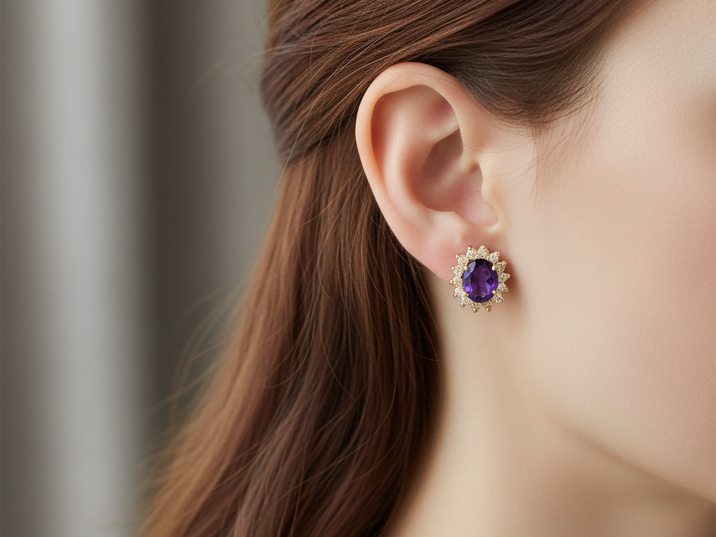 9 CT Yellow Gold Earring.