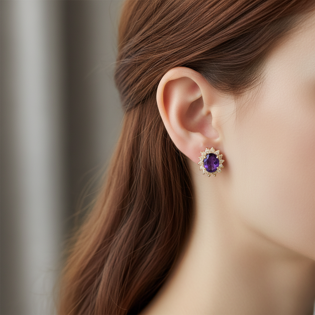 9 CT Yellow Gold Earring.