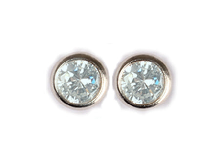 A Aquamarine 5mm Cubic Zirconia Earring.
