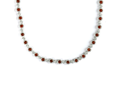 Garnet Cubic Zirconia Necklace