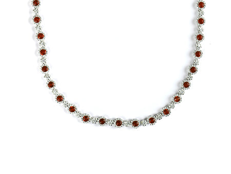 Garnet Cubic Zirconia Necklace