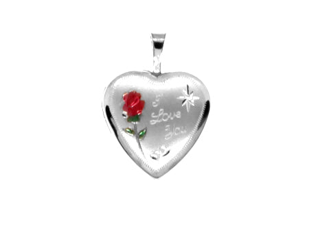 Heart I Love You Silver Locket