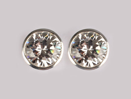 A White Cubic Zirconia Earring