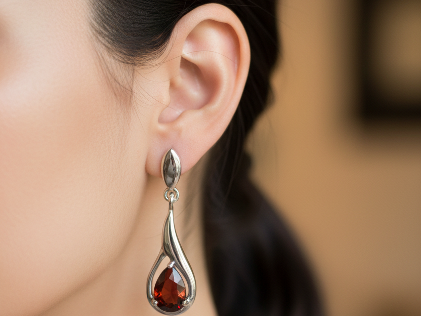 Ruby Cubic Zirconia Earring
