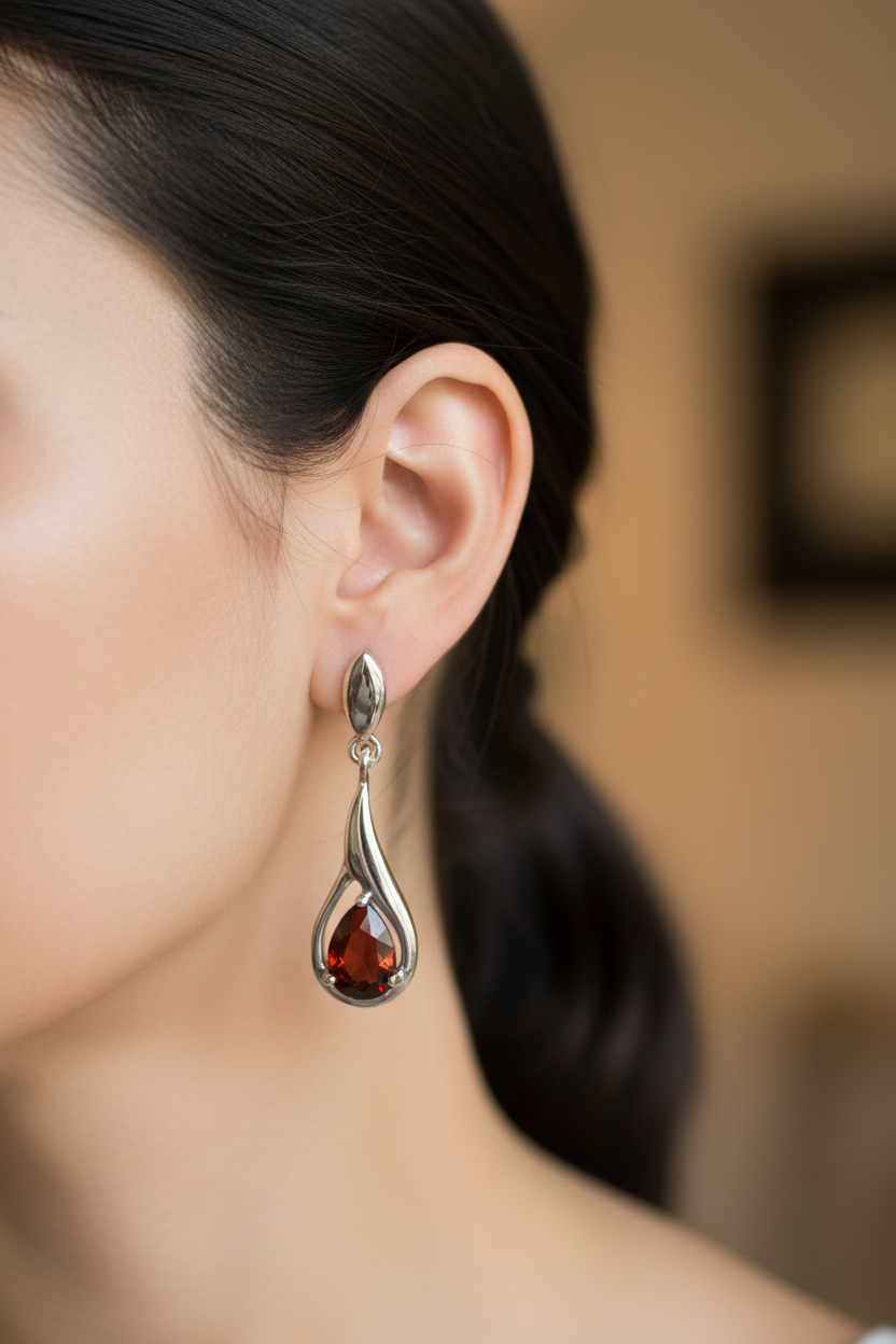 Ruby Cubic Zirconia Earring